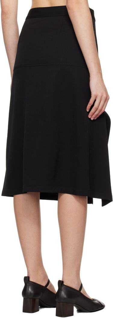 Nederdel LEMAIRE Lemaire Asymmetrical Wrapover Midi Skirt Sort | SK1043 LF1317, 2