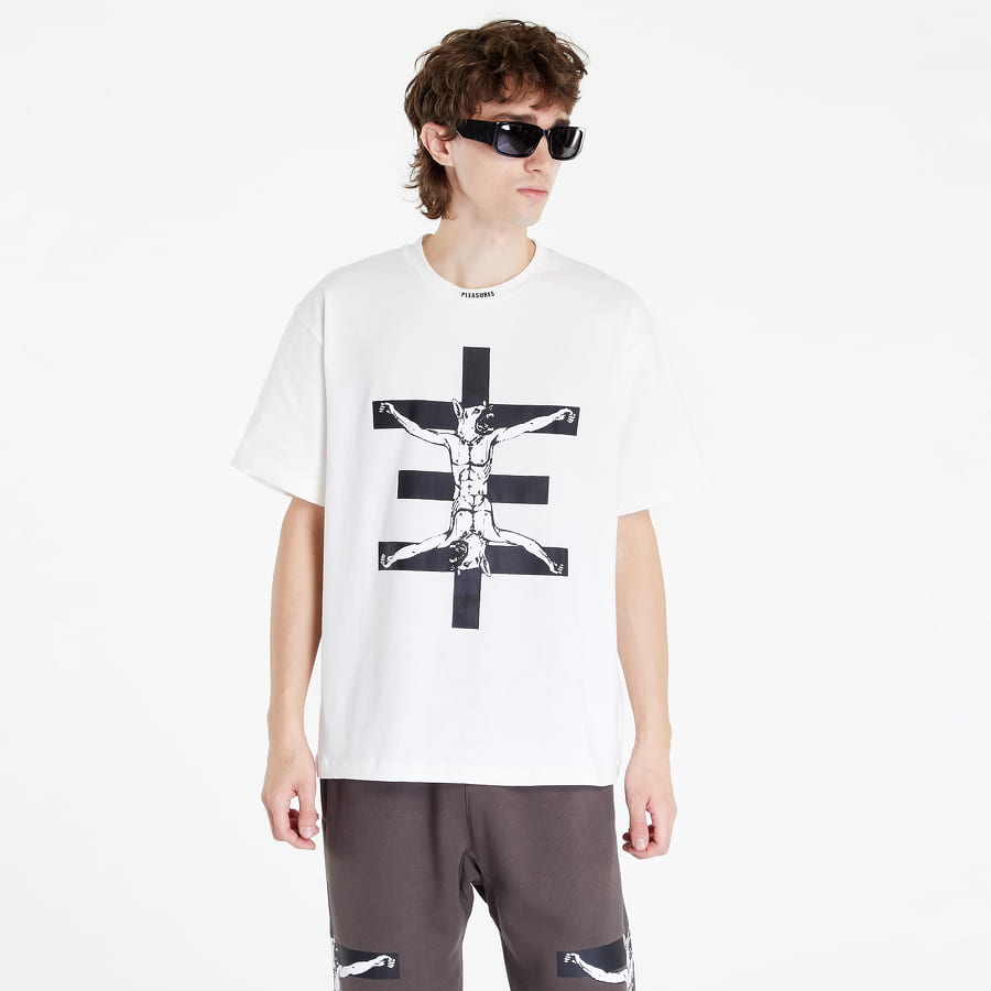 T-shirt Pleasures Psychic x TV Sacrifice Heavyweight Hvid | P22W006 IVORY, 0