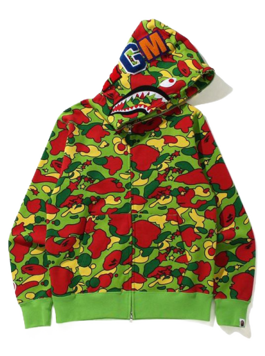 Sweatshirt BAPE Sta Camo Shark Full Zip Hoodie Grøn | 1H80-115-004