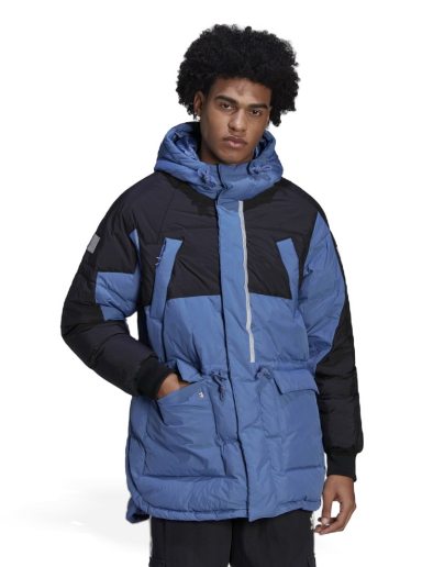 Puffer jakke adidas Originals Adventure Down Regen Hooded Puffer Jacket Blå | HL6745