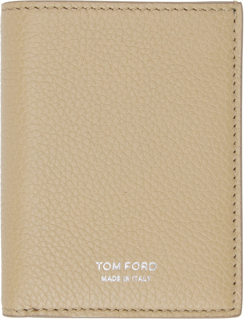 Tegnebog Tom Ford Grain Leather Folding Card Holder Beige | Y0279-LCL158S