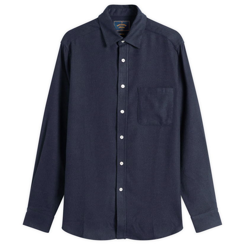 Skjorte Portuguese Flannel Teca Flannel Shirt, Size Small Mørkeblå | AW25072-NVY