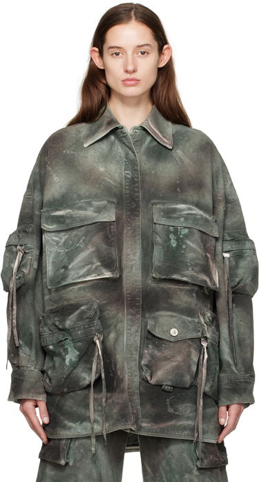Skjorte The Attico Attico Fern Denim Jacket Grøn | 241WCB48 D022, 0