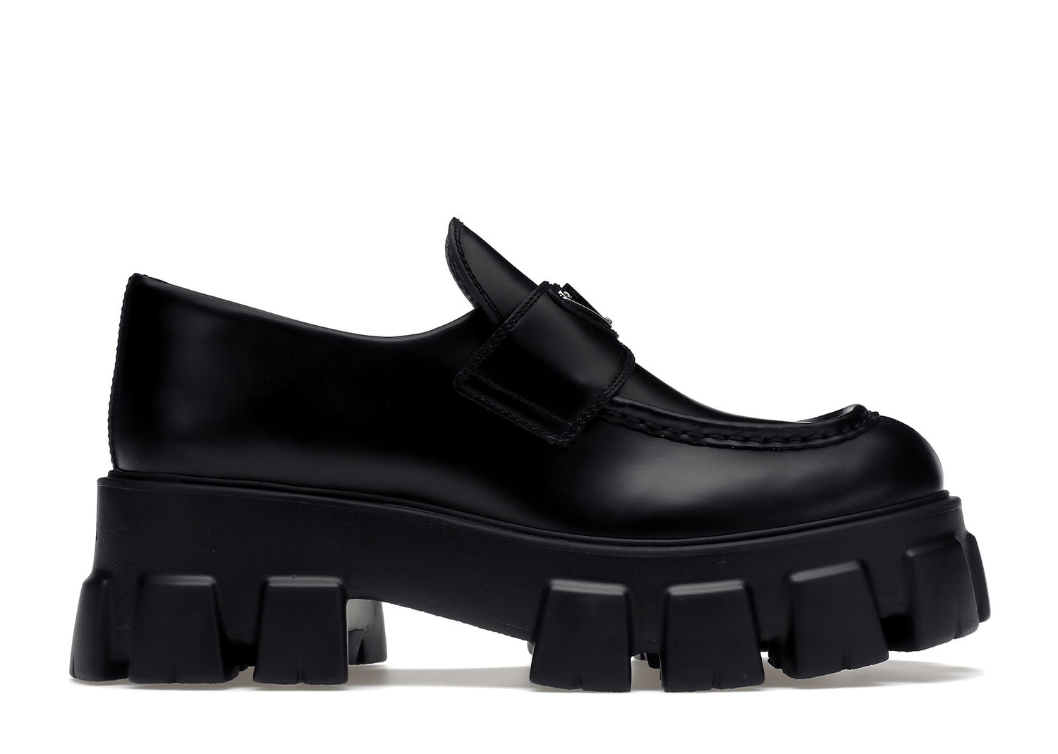 Sneakers og sko Prada Monolith 55mm Loafer Black Brushed Leather Sort | 1D649M_B4L_F0002_F_B055, 0