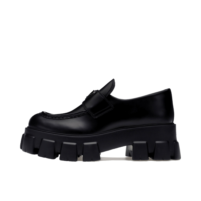 Sneakers og sko Prada Monolith 55mm Loafer Black Brushed Leather Sort | 1D649M_B4L_F0002_F_B055