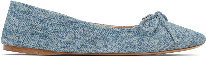 Tøj JW Anderson JW Anderson Calf Suede Print Ballerina Flats Blå | BL0031-LA0238