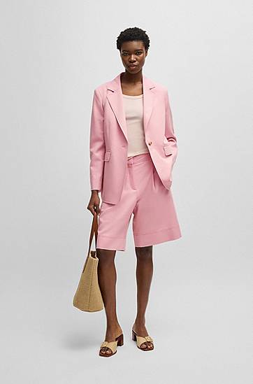 Shorts BOSS Pleated Shorts Lyserød | 50546217, 1