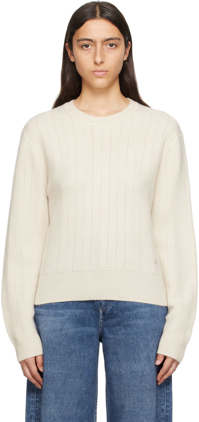 Sweater rag & bone Durham Knit Sweater Hvid | WAS23F037CC37