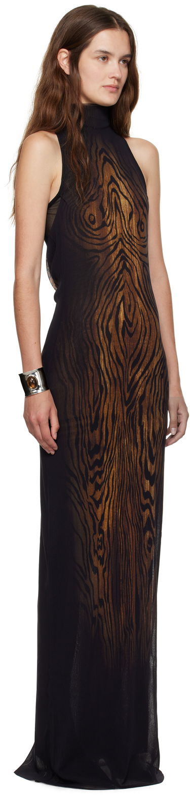 Kjole Jean Paul Gaultier Jean Paul Gaultier 'The Long Draped Wood' Maxi Dress Sort | 25/03-W-DR029-M002P-0060, 1