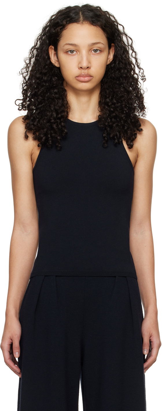 Tanktop Max Mara Alfeo Tank Top Mørkeblå | 2411361071600