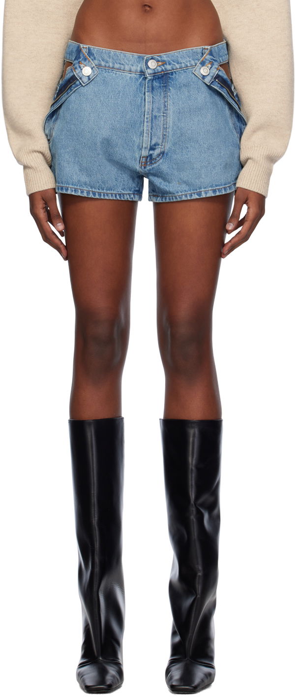 Shorts Coperni Coperni Open Hip Denim Shorts Blå | COPP71202