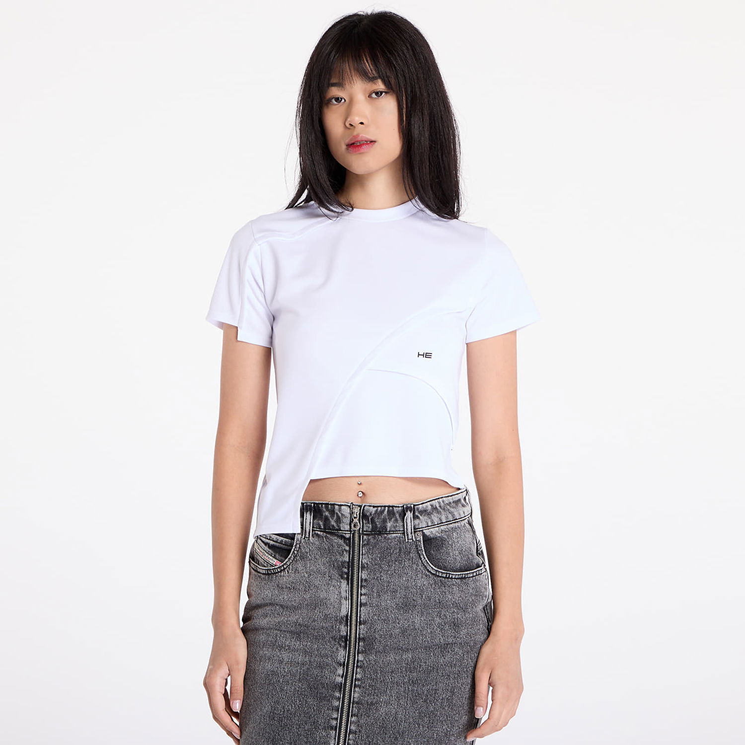 Crop top HELIOT EMIL Deconstructed Cropped T-Shirt Hvid | HE_W_09_024_PL03_WHT02, 0