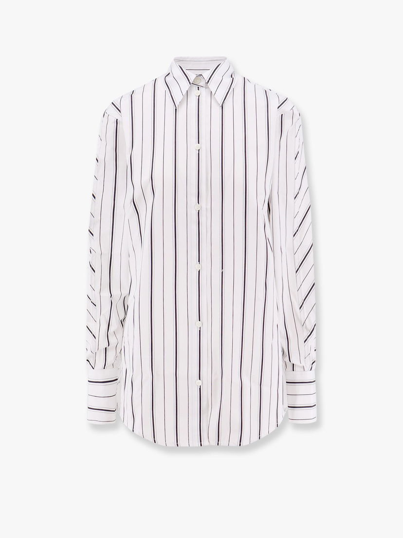 Skjorte TOTEME Striped Button-Down Shirt by Toteme Hvid | 251WRT2522FB0338200
