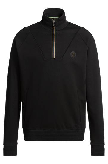 Sweater BOSS Zip-Neck Sweatshirt with Double B Monogram Sort | 50530978