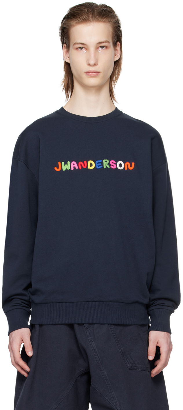 Sweatshirt JW Anderson Embroidered Sweatshirt Mørkeblå | JW0176-PG0717, 0