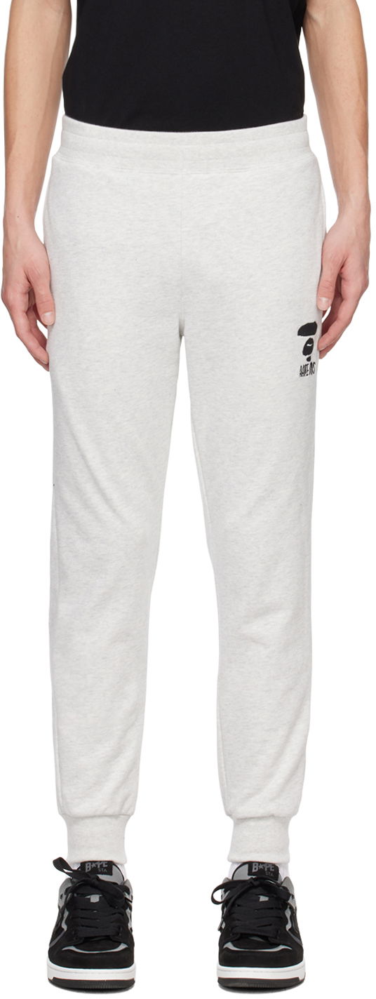 Joggingbukser AAPE by A Bathing Ape AAPE by A Bathing Ape Embroidered Sweatpants Grå | AAPPTMA691XAMWH2