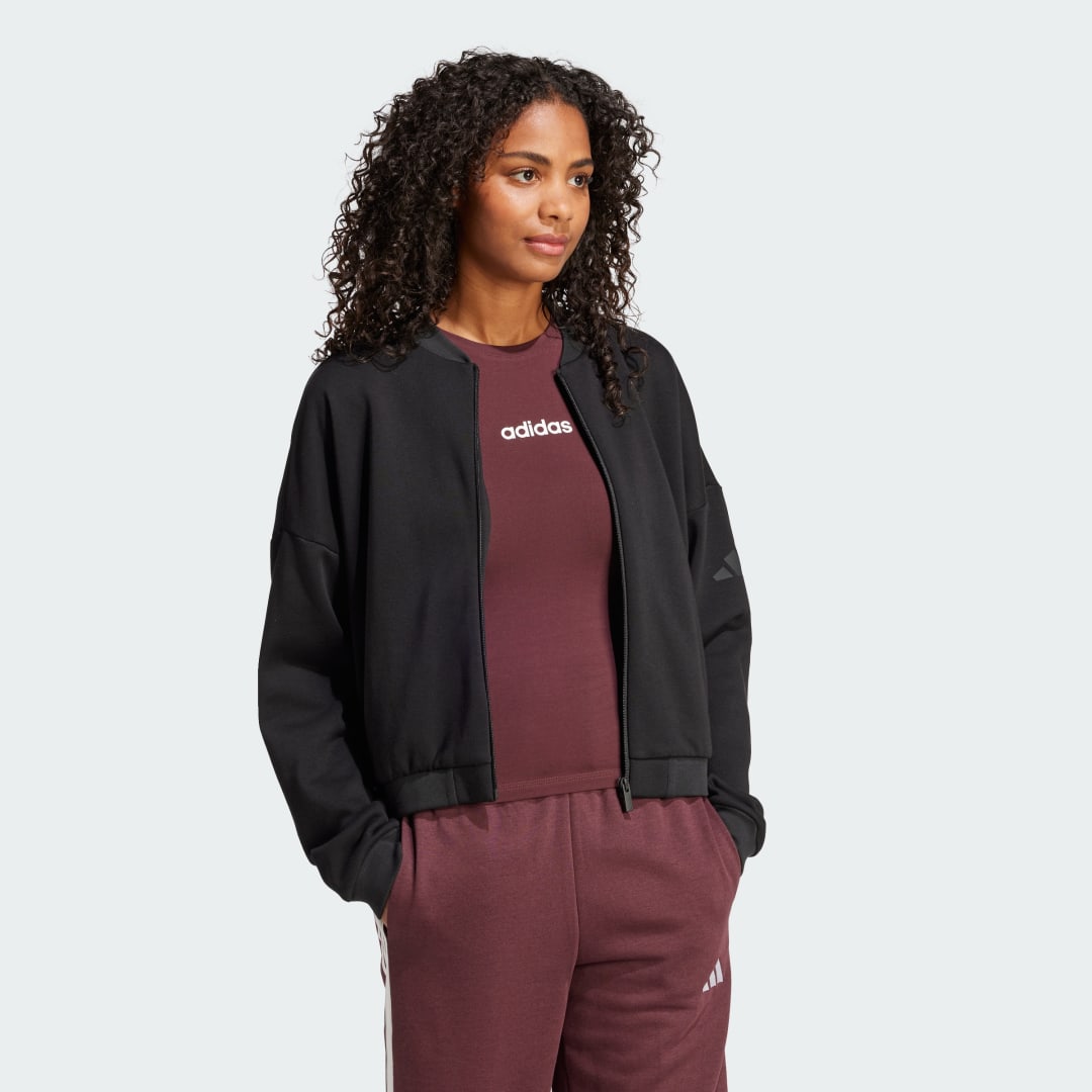 Sweatshirt adidas Performance Logo Bomber Jacket Sort | JD9965, 1