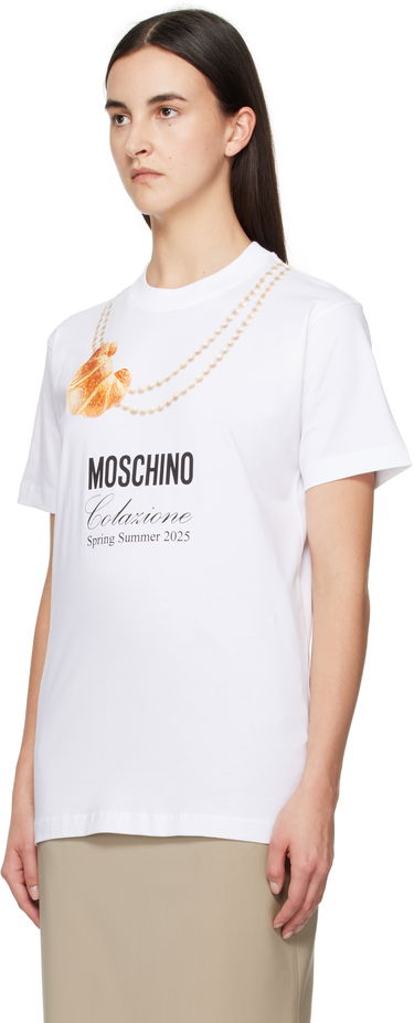 T-shirt Moschino Moschino Breakfast Graphic T-Shirt Hvid | A070305411001, 3
