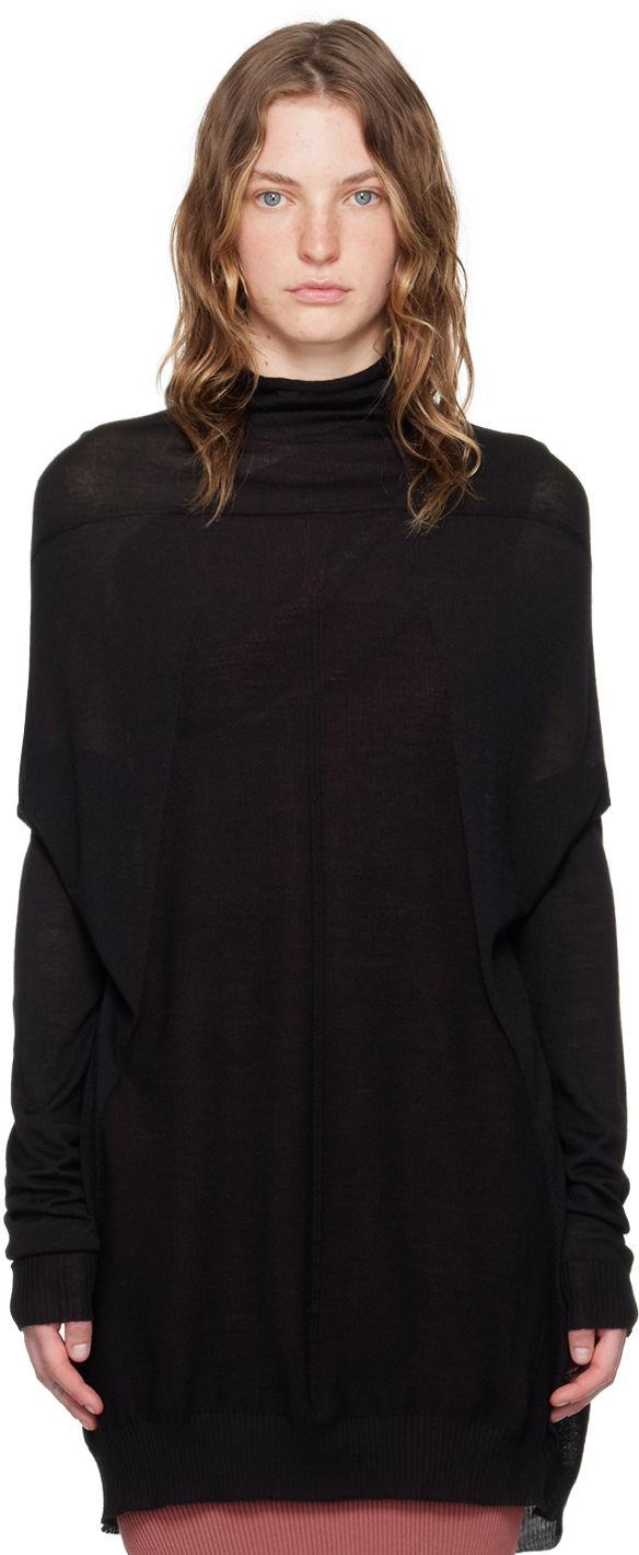 Sweater Rick Owens Black Porterville Crater Turtleneck Sort | RP02D3615 ML, 0