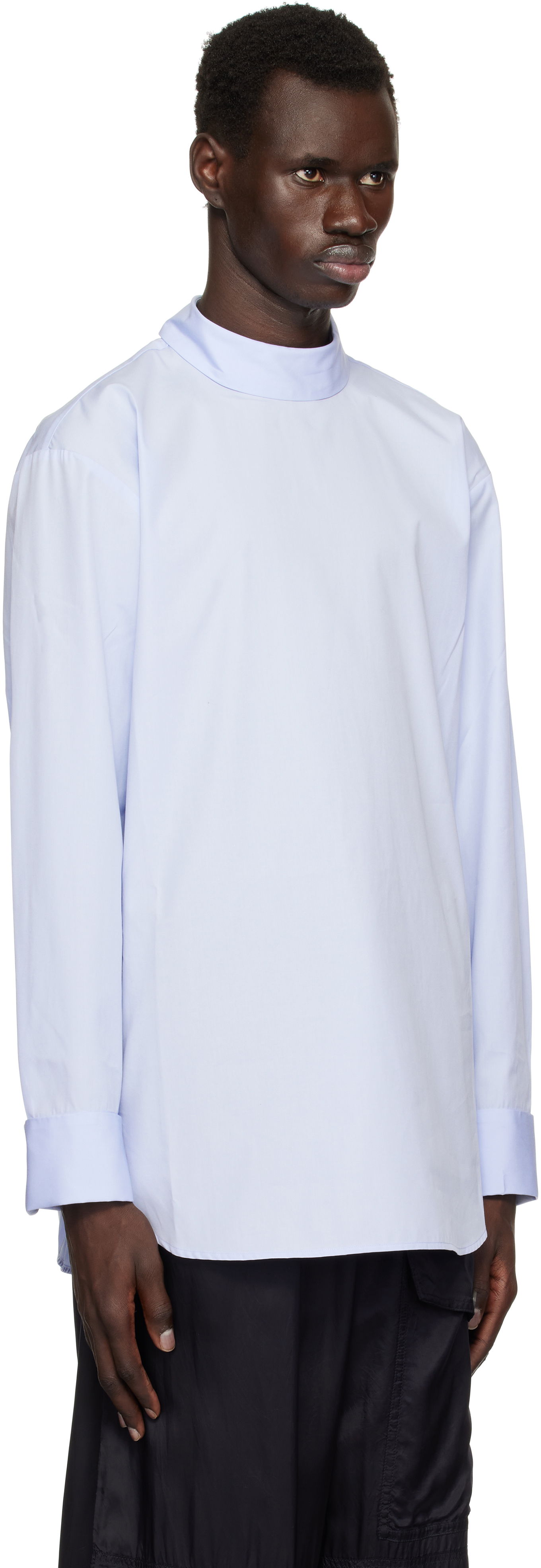 Skjorte Dries Van Noten Dries Van Noten Turtleneck Shirt Blå | 251-020704-1466, 1