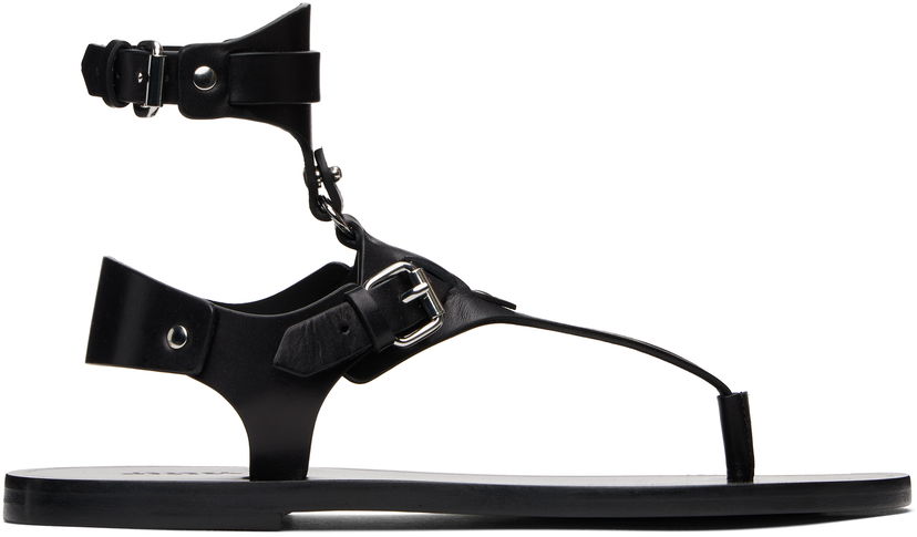 Sneakers og sko ISABEL MARANT Eveen Leather Thong Sandals Sort | SD0250FA-C2A02S