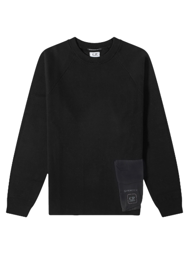 Sweater C.P. Company Double Mixed Pocket Crewneck Sort | 15CLKN020A-006599A-999