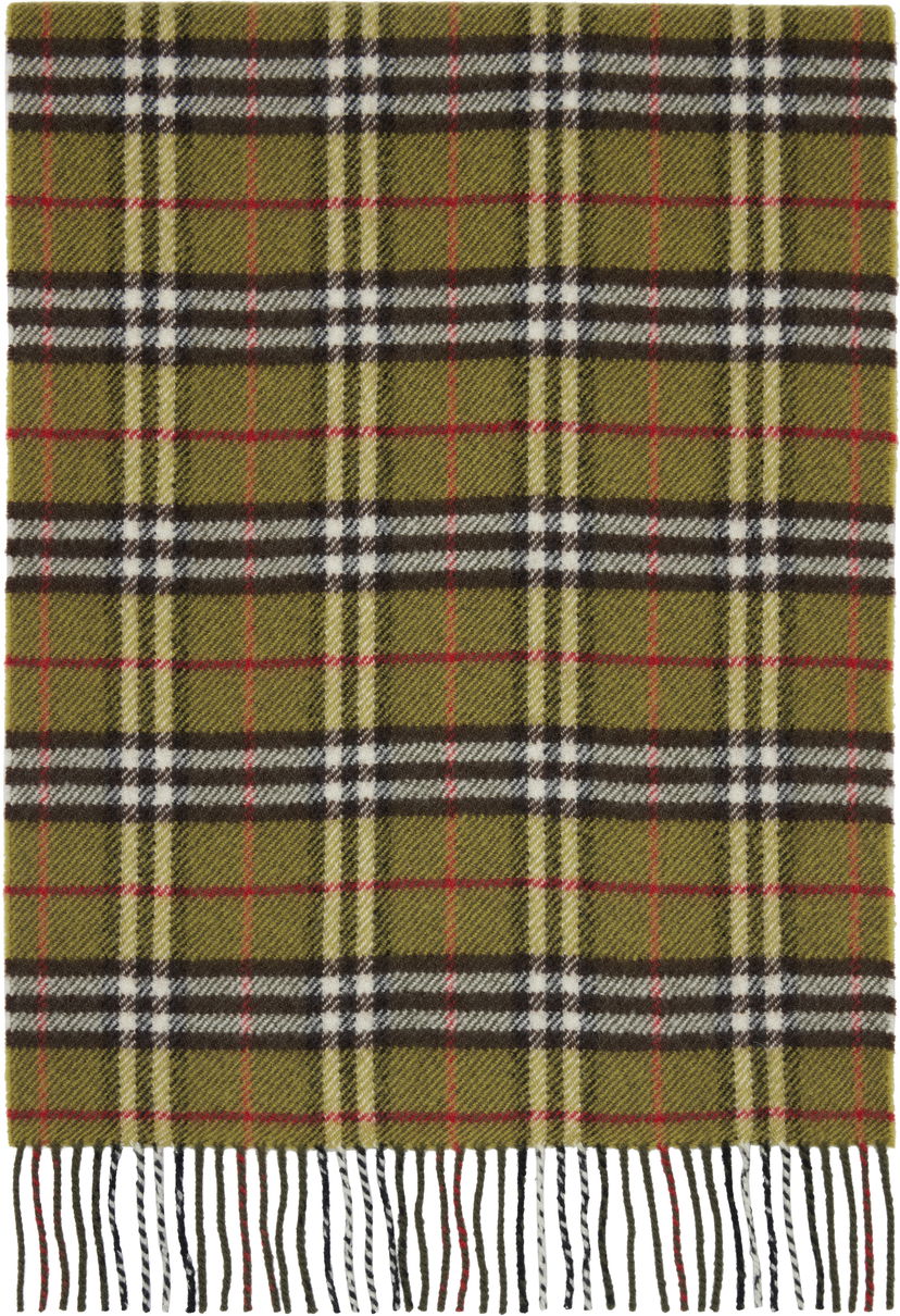 Tørklæde Burberry Burberry British Wool Check Scarf Grøn | 8109459