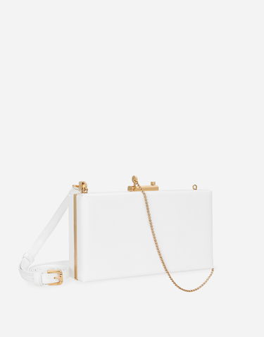 Skuldertaske Dolce & Gabbana Dolce & Gabbana Eva Shoulder Bag with Gold Chain Hvid | BB7703A3G1980002, 2