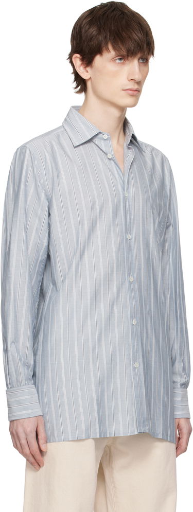 Skjorte Maison Margiela Maison Margiela Striped Long-Sleeved Shirt Blå | S50DT0048 M35281, 1