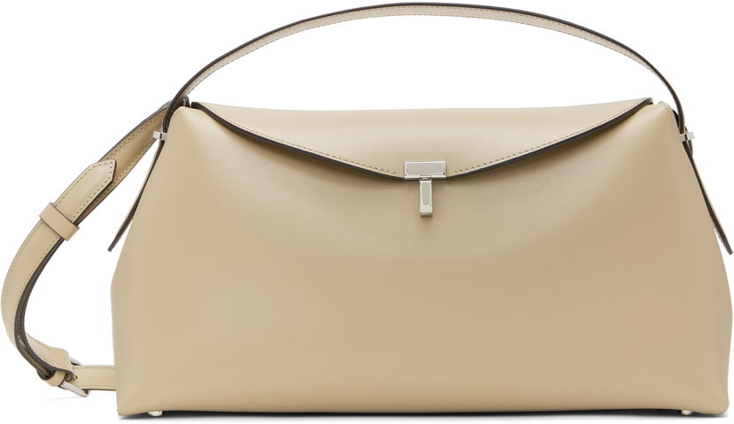Håndtaske TOTEME TOTEME T-Lock Leather Top Handle Bag Beige | 234-WAL956-LE0025