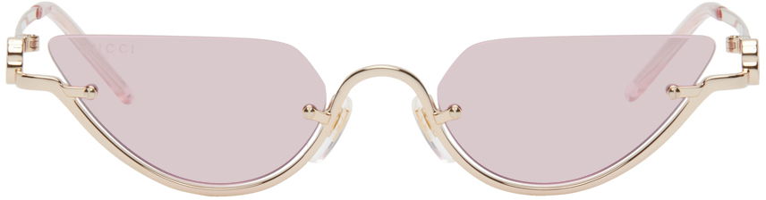 Solbriller Gucci Gold Cat-Eye Sunglasses Lyserød | GG1603S, 0
