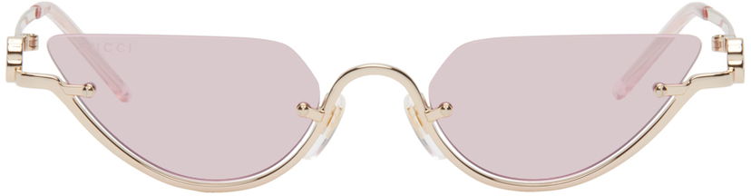 Solbriller Gucci Gold Cat-Eye Sunglasses Lyserød | GG1603S