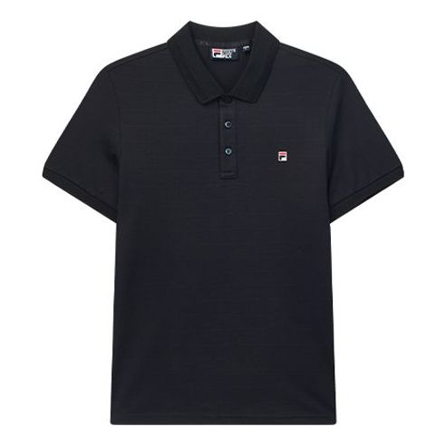 Polo skjorte FILA Logo Embroidered Short Sleeve Polo Sort | F11M028142F-NV