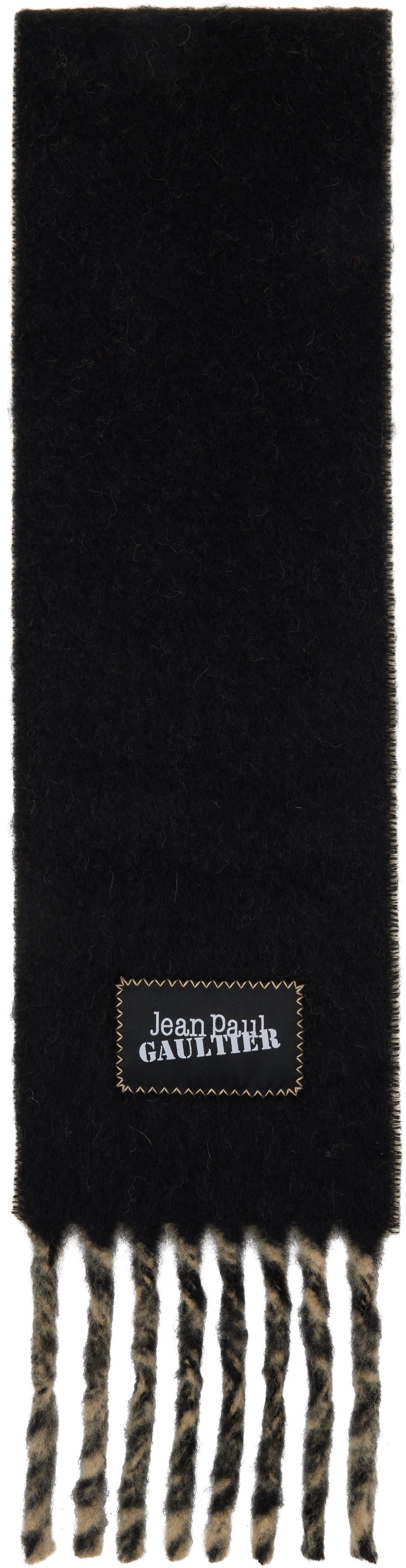 Tørklæde Jean Paul Gaultier Jean Paul Gaultier Alpaca Scarf with Twisted Fringe Sort | 25/03-U-AC017-W022-0300, 0