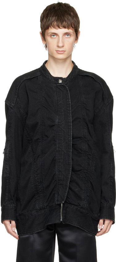 Jakke We11done We11done Bomber Denim Jacket Sort | WD-DJ3-21-331-U-BK, 0