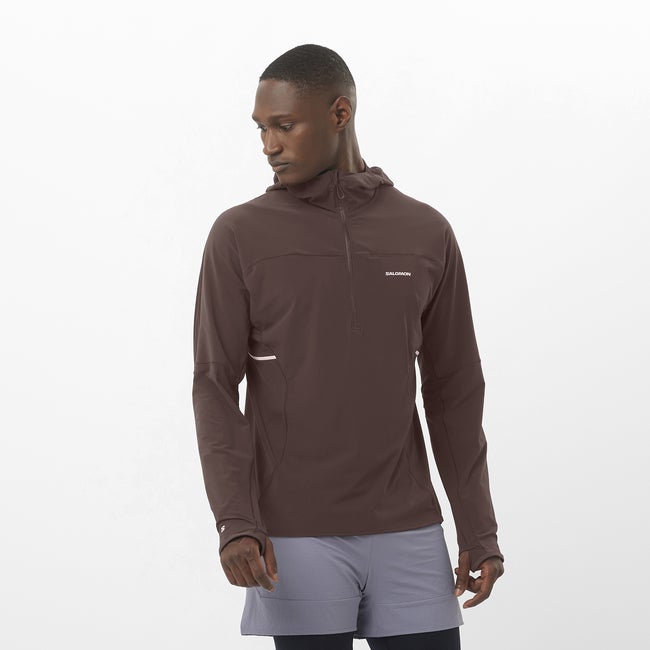 Sweatshirt Salomon Sense Aero Hybrid Hoodie Brun | LC2429500, 0