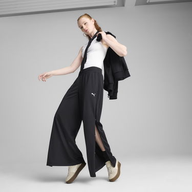 Joggingbukser Puma WARDROBE ESS Snap Button Wide-Leg Pants Sort | 629804_01, 2