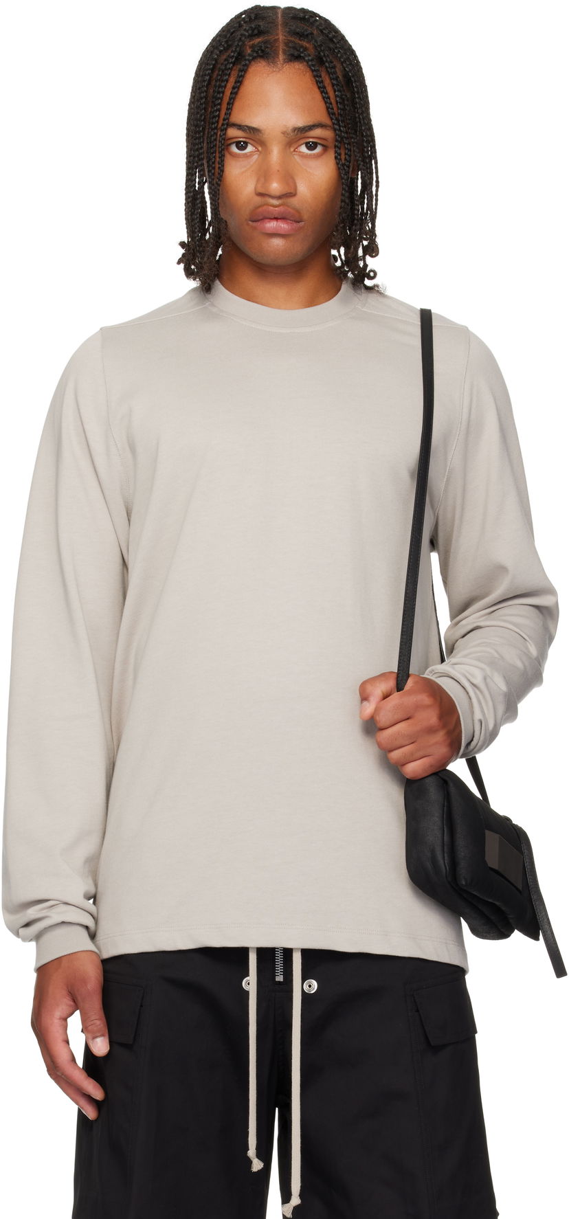 T-shirt Rick Owens Rick Owens Concordians Long Sleeve T-Shirt Grå | RU02E1277 BA