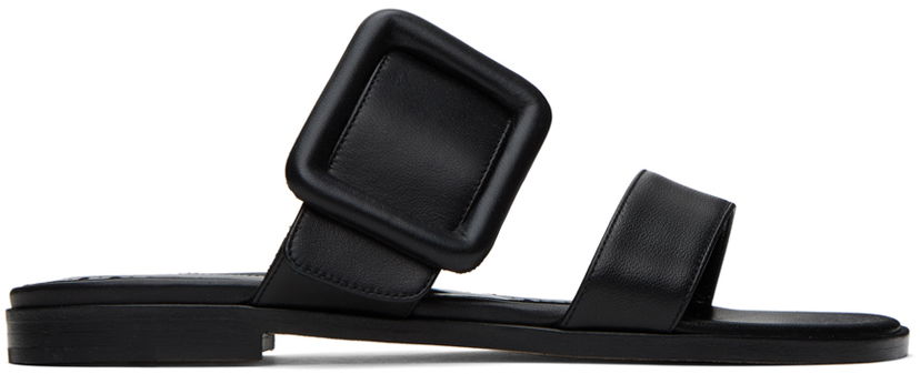 Tilbehør Manolo Blahnik Manolo Blahnik Tituba Leather Sandals Sort | 419-0691