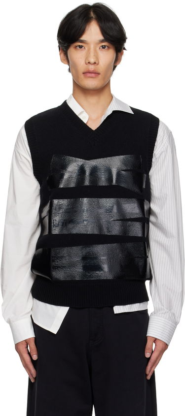 Vest Maison Margiela MM6 Maison Margiela Taped Knit Vest Sort | SH2FB0022 M13167, 0