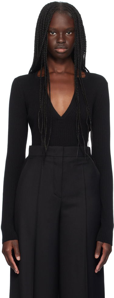 Krop Max Mara Max Mara Urlo Ribbed Knit Sweater Sort | 2421366111600, 0