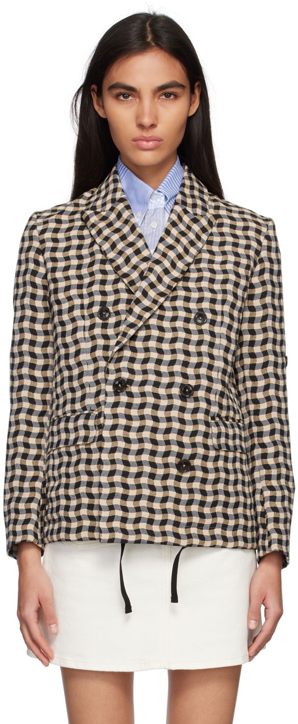 Frakker KENZO Paris Double-Breasted Blazer Brun | FD52VE0399RS, 0