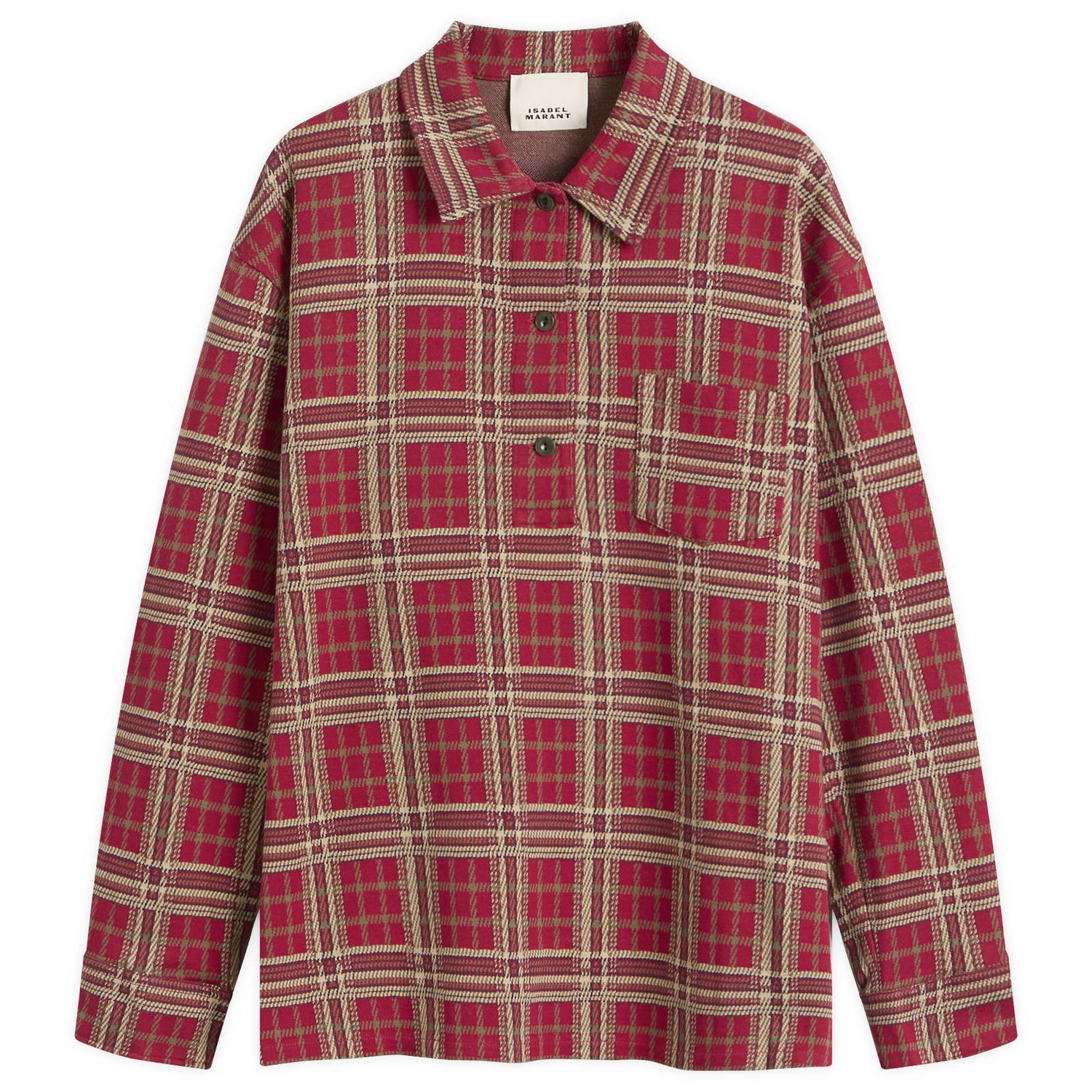 Skjorte ISABEL MARANT Isabel Marant Bruna Check Shirt, Size Medium Rød | 25HCH0261FA-C4K01I-70RD, 1