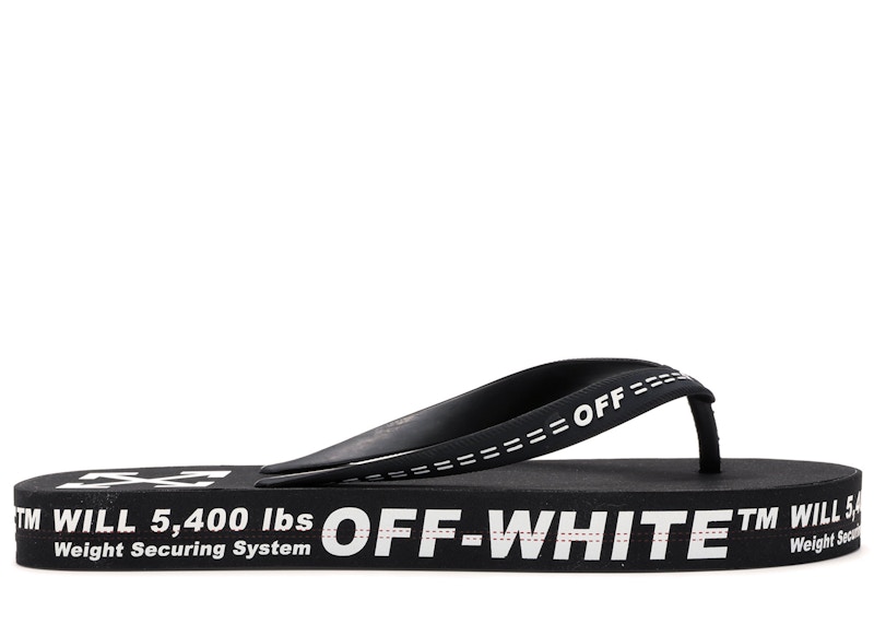 Sneakers og sko Off-White Logo Typographic Flip Flop Black SS20 Sort | OMIA131R20D270011000, 0