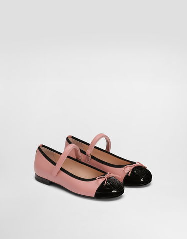 Tilbehør Dolce & Gabbana Dolce & Gabbana Patent Leather and Calfskin Ballet Flats Lyserød | D11273A79248B966, 1