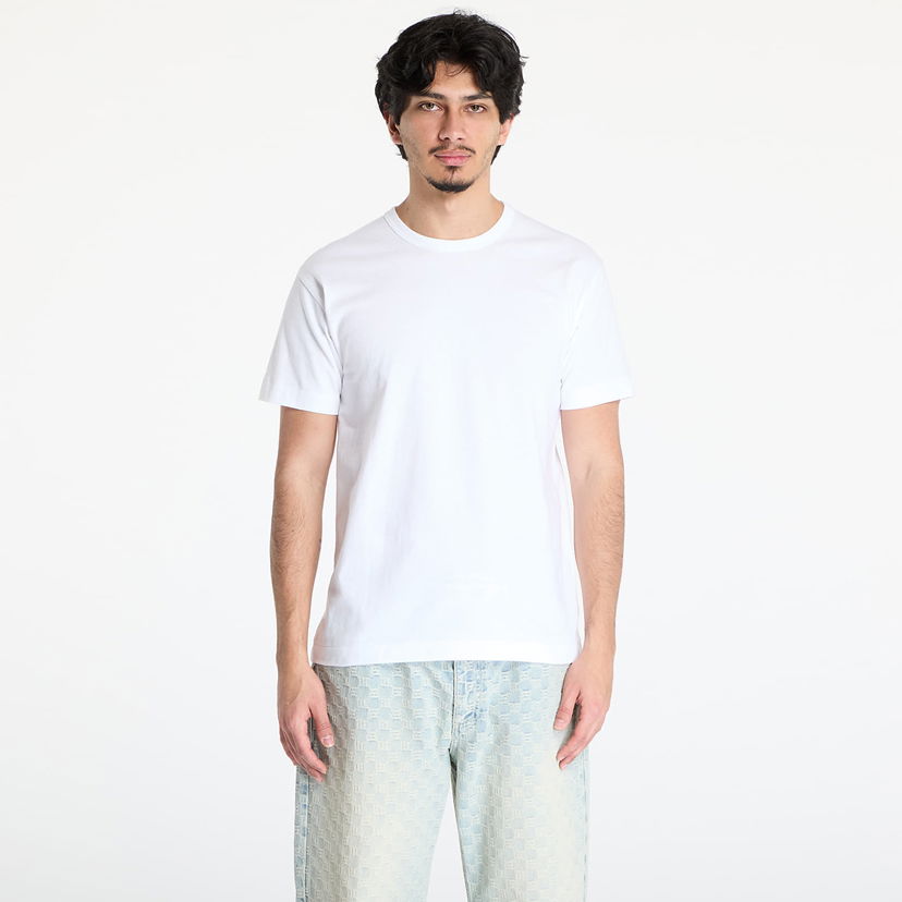 T-shirt Comme des Garçons Comme des Garçons PLAY Black Emblem Knit T-Shirt Hvid | AX-T341 WHITE