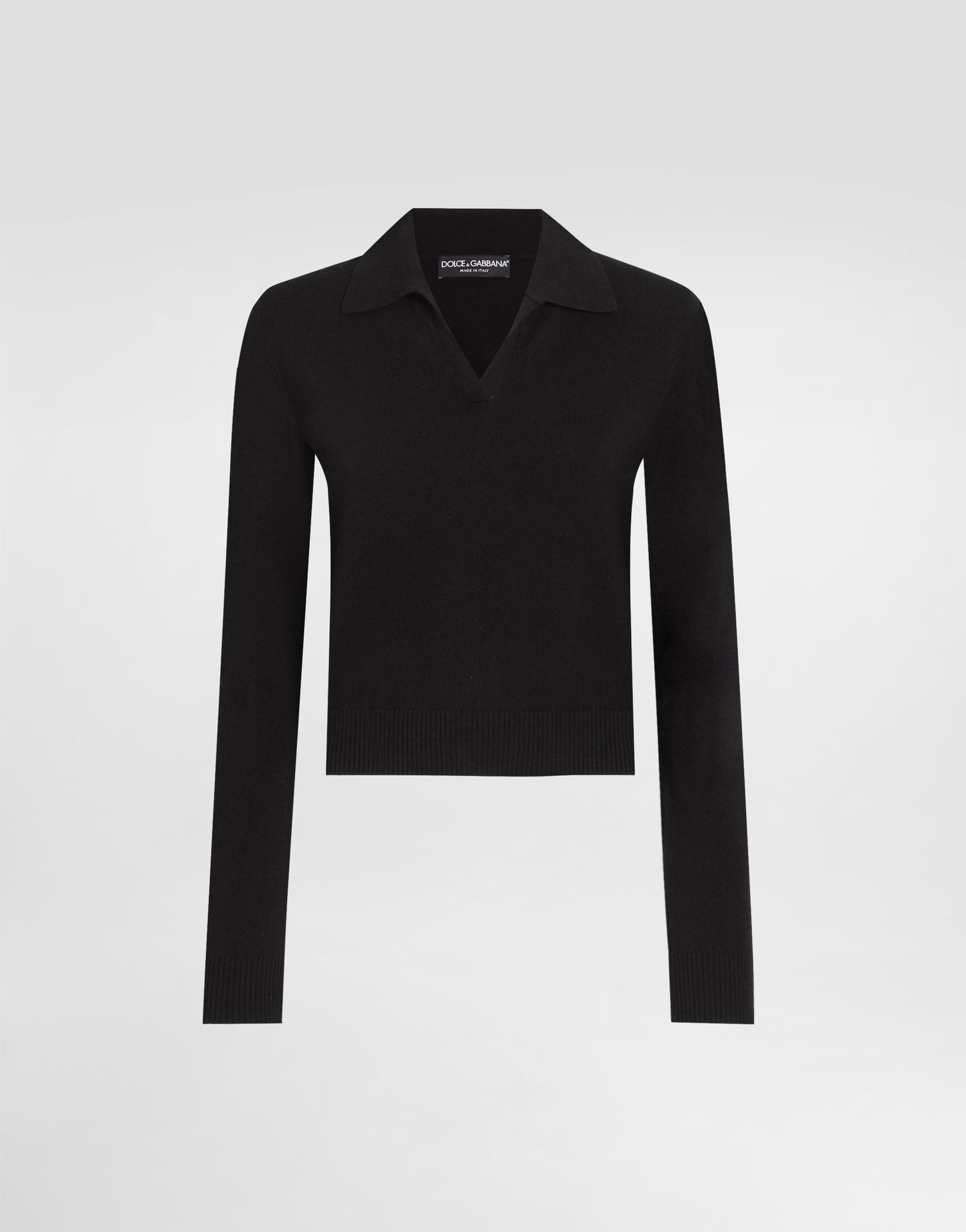 Sweater Dolce & Gabbana Dolce & Gabbana Cashmere Polo Pullover Sort | FXZ33ZJDVC2N0000, 0