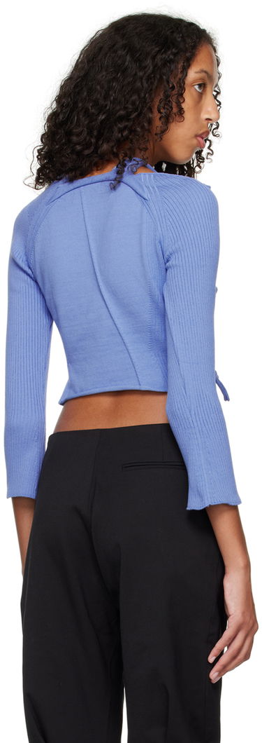 Crop top Ottolinger Ottolinger Loop Long Sleeve Cropped T-Shirt Blå | 704301, 2