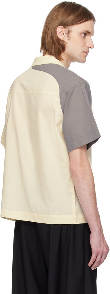 Skjorte KidSuper KidSuper Patchwork Face Linen Camp Shirt Gul | SS25-SST-01, 2