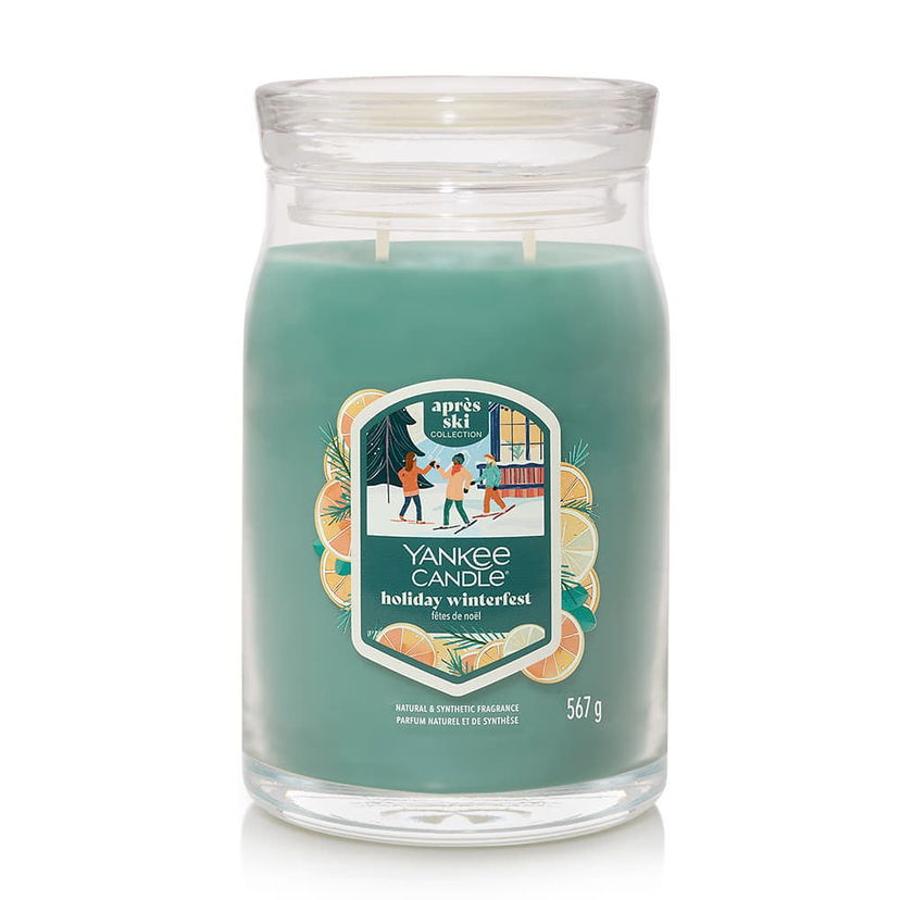 Stearinlys Yankee Candle après ski Collection Signature Large Jar 2 Wicks Holiday Winterfest Candle Turkis | 43491